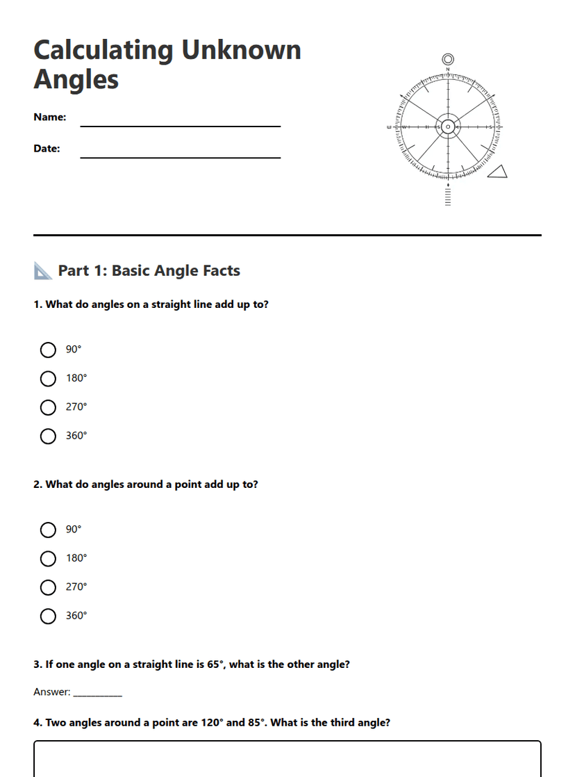 Calculating Unknown Angles