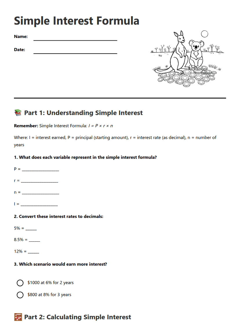 Simple Interest Formula