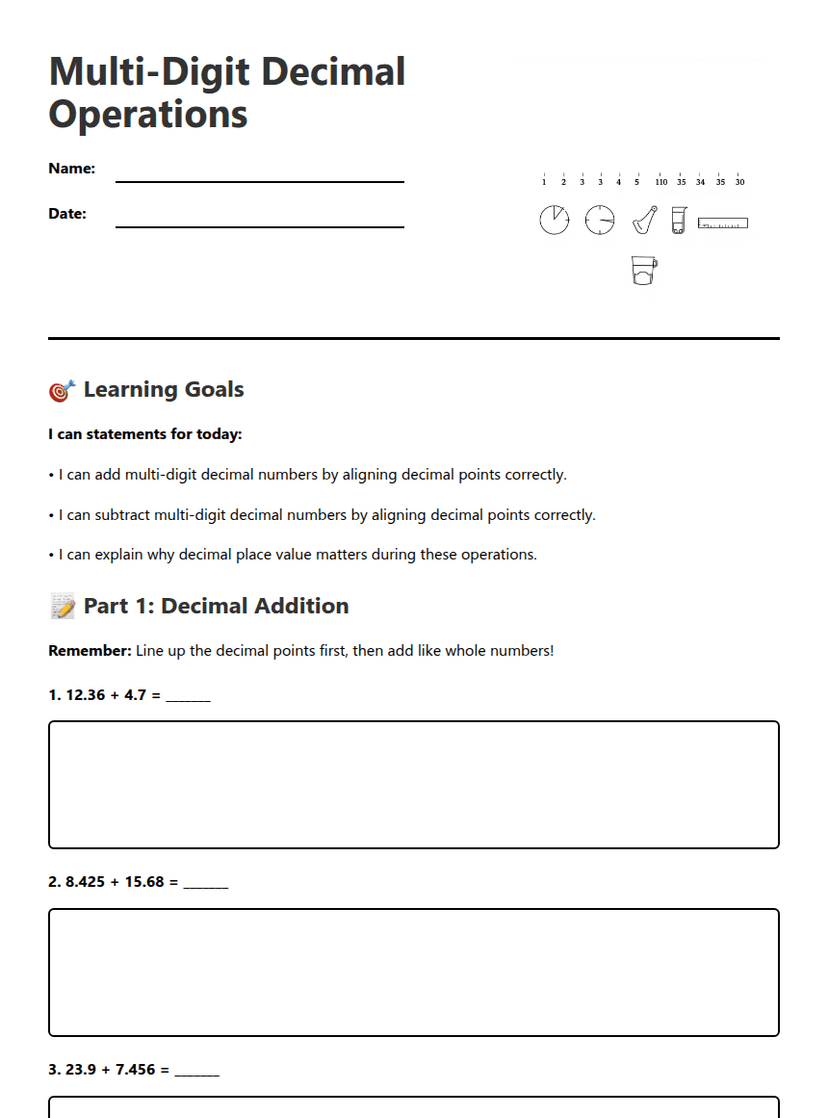 Multi-Digit Decimal Operations