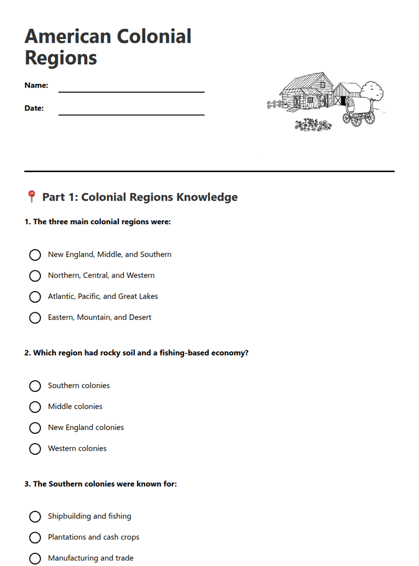 American Colonial Regions