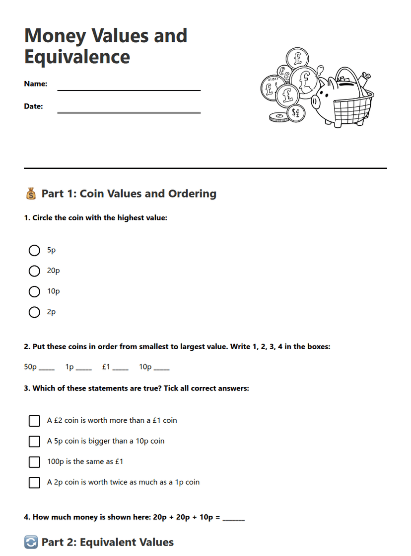 Money Values and Equivalence