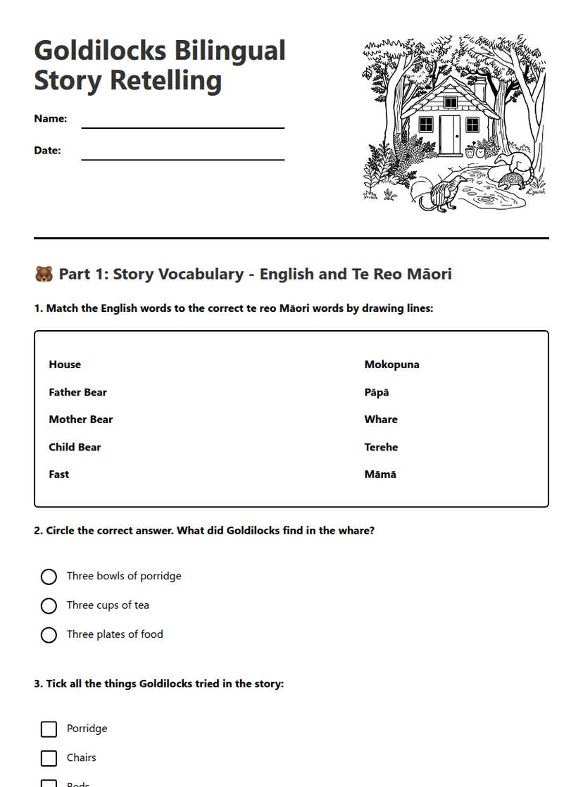 Goldilocks Bilingual Story Retelling