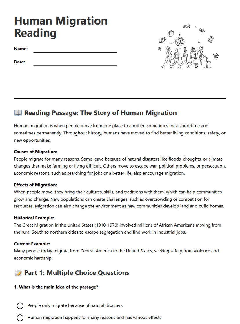 Human Migration Reading