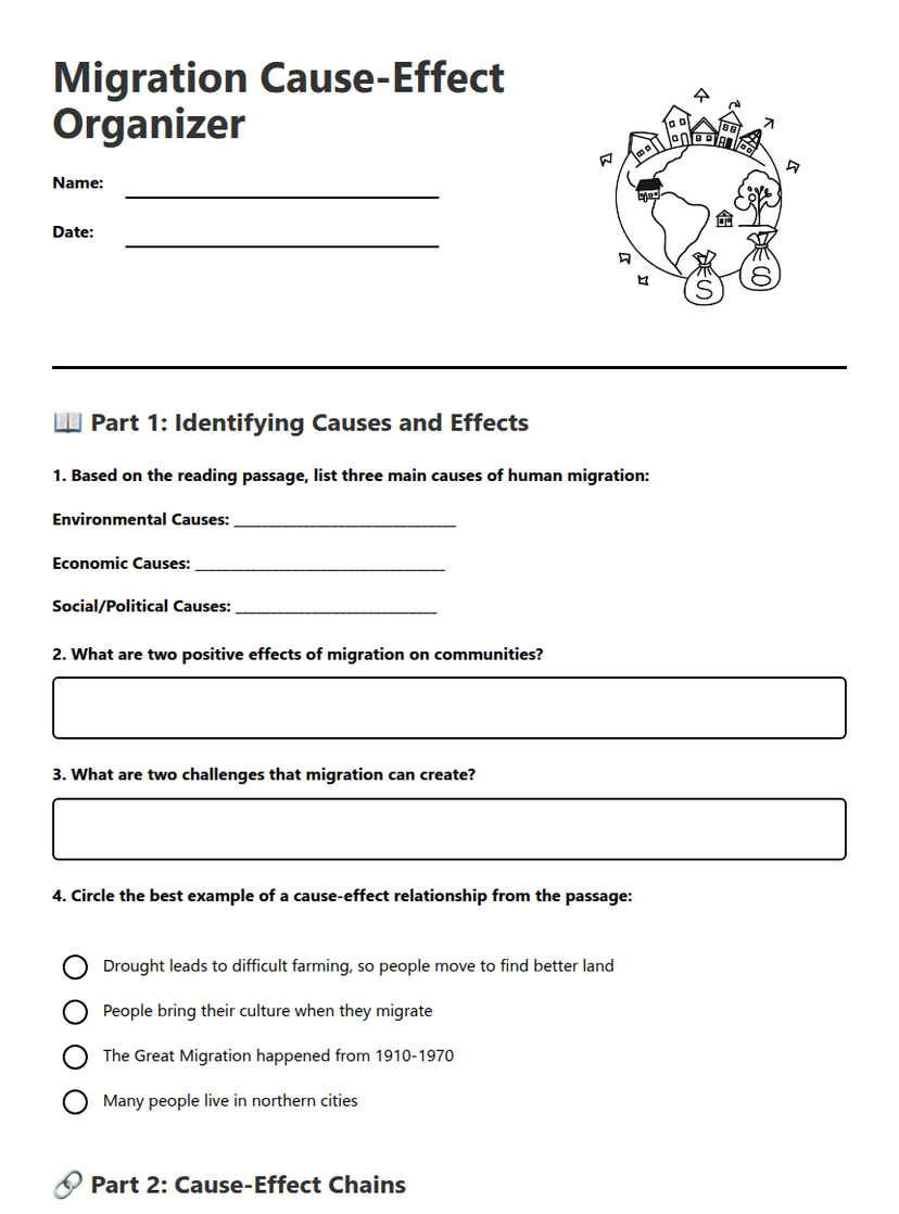 Migration Cause-Effect Organizer