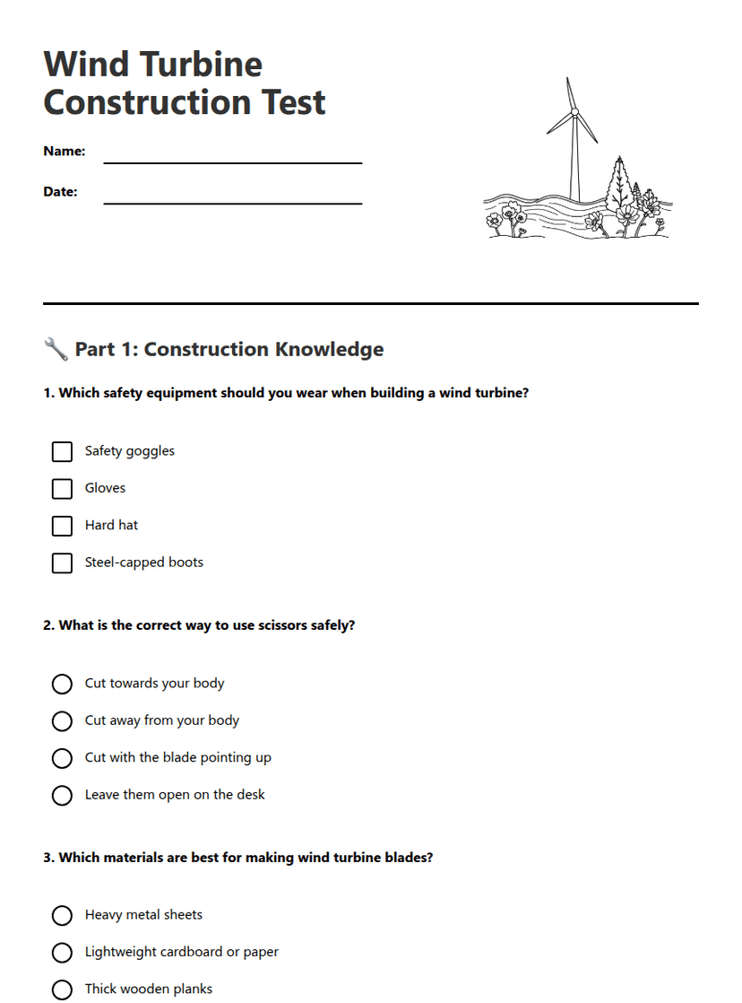 Wind Turbine Construction Test