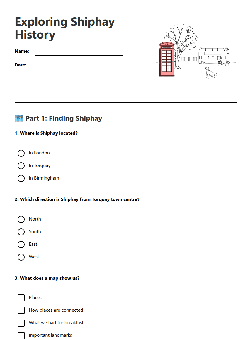 Exploring Shiphay History worksheet preview