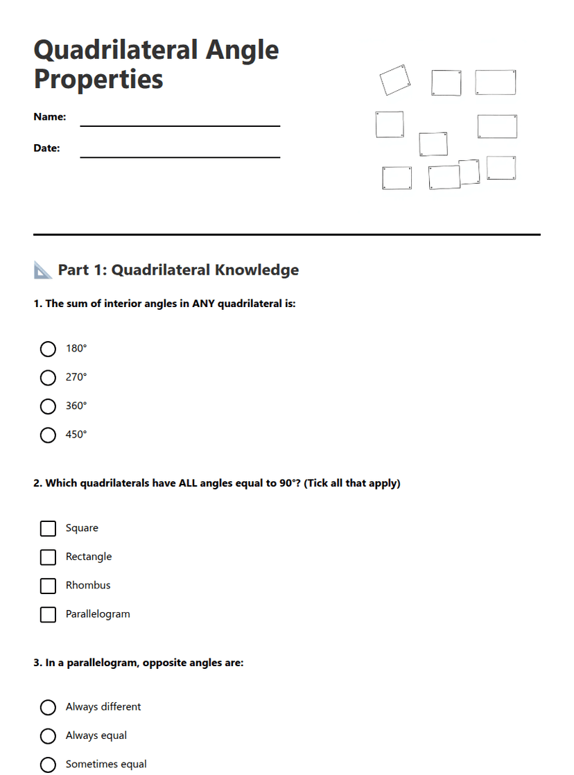 Quadrilateral Angle Properties