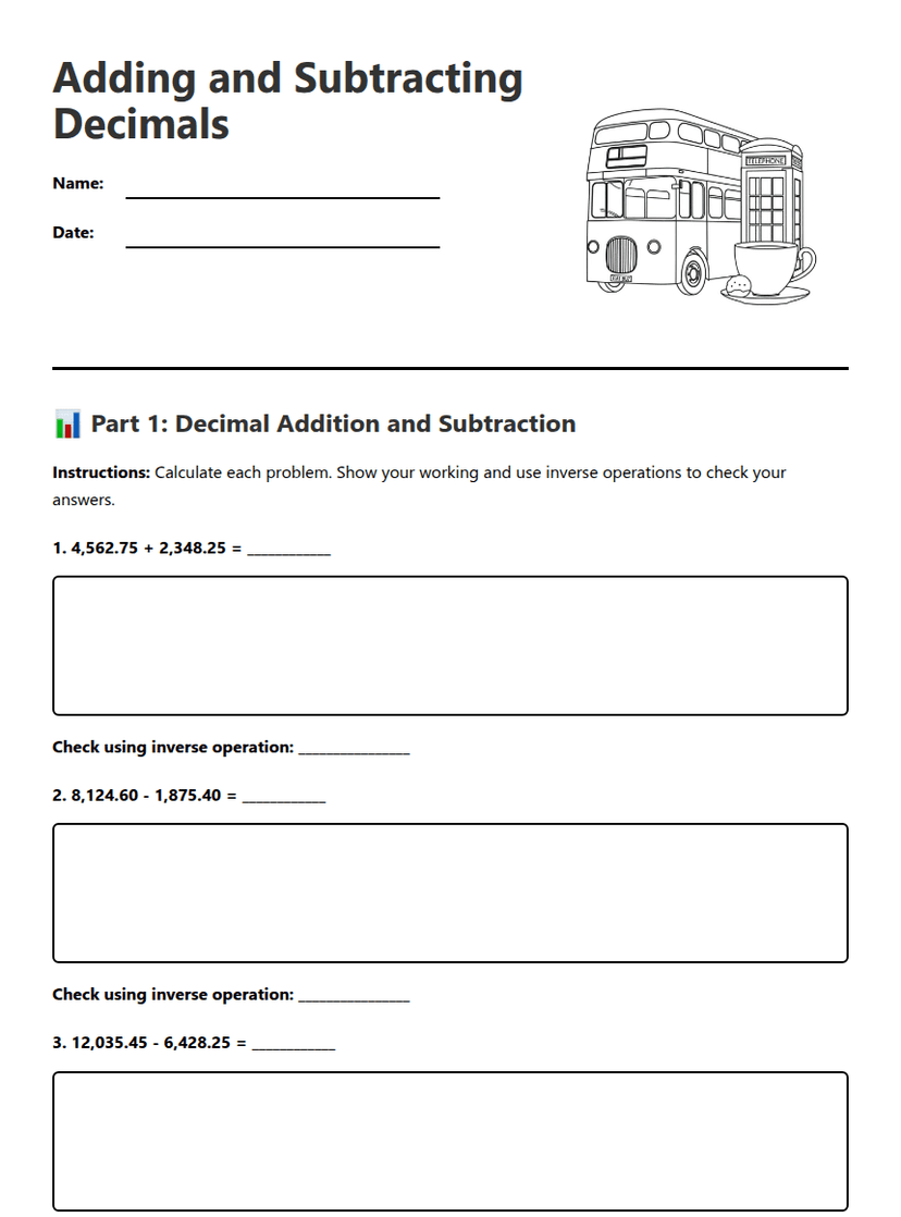 Adding and Subtracting Decimals
