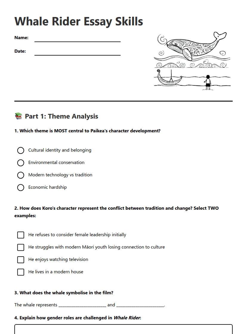 Whale Rider Essay Skills