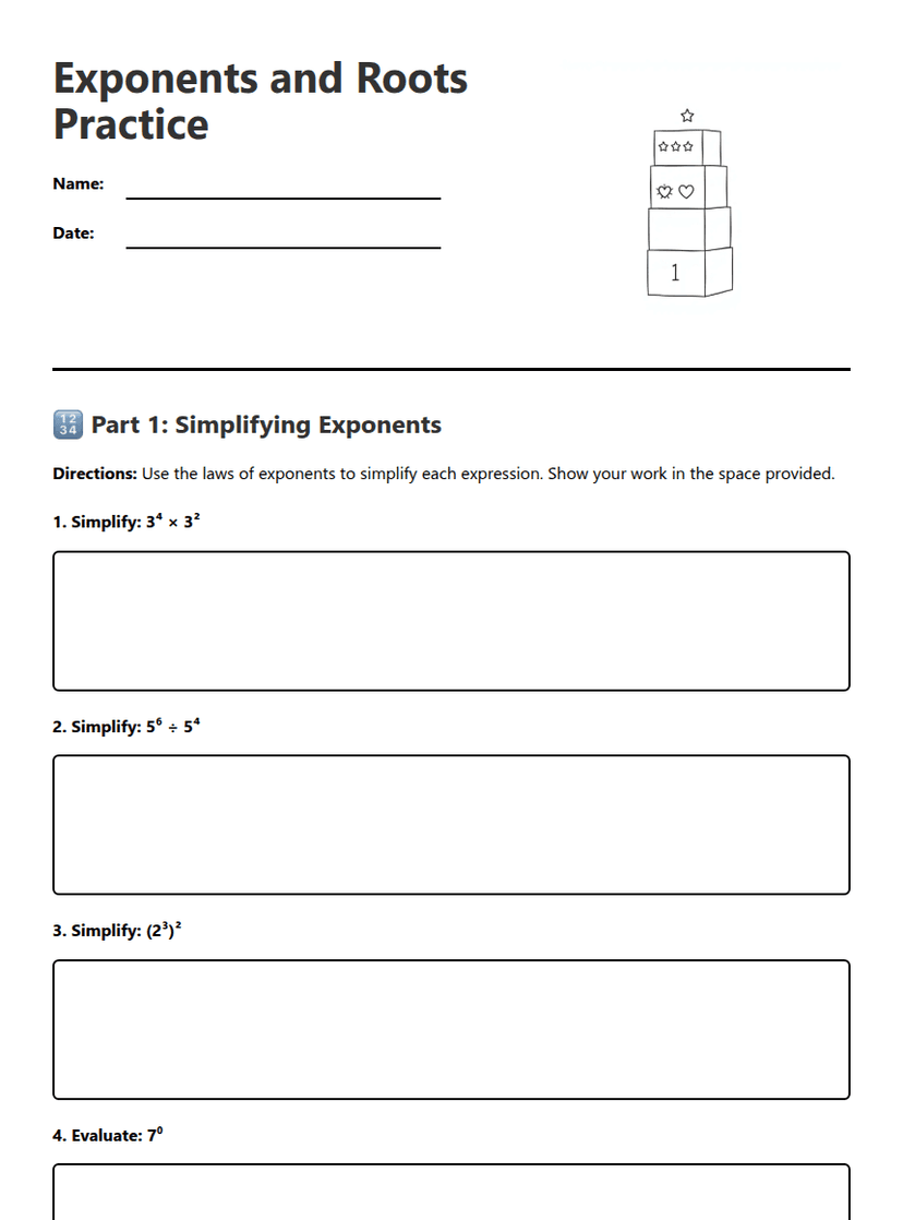Exponents and Roots Practice