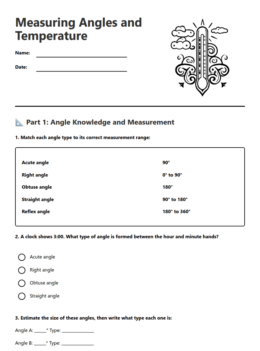Measuring Angles and Temperature