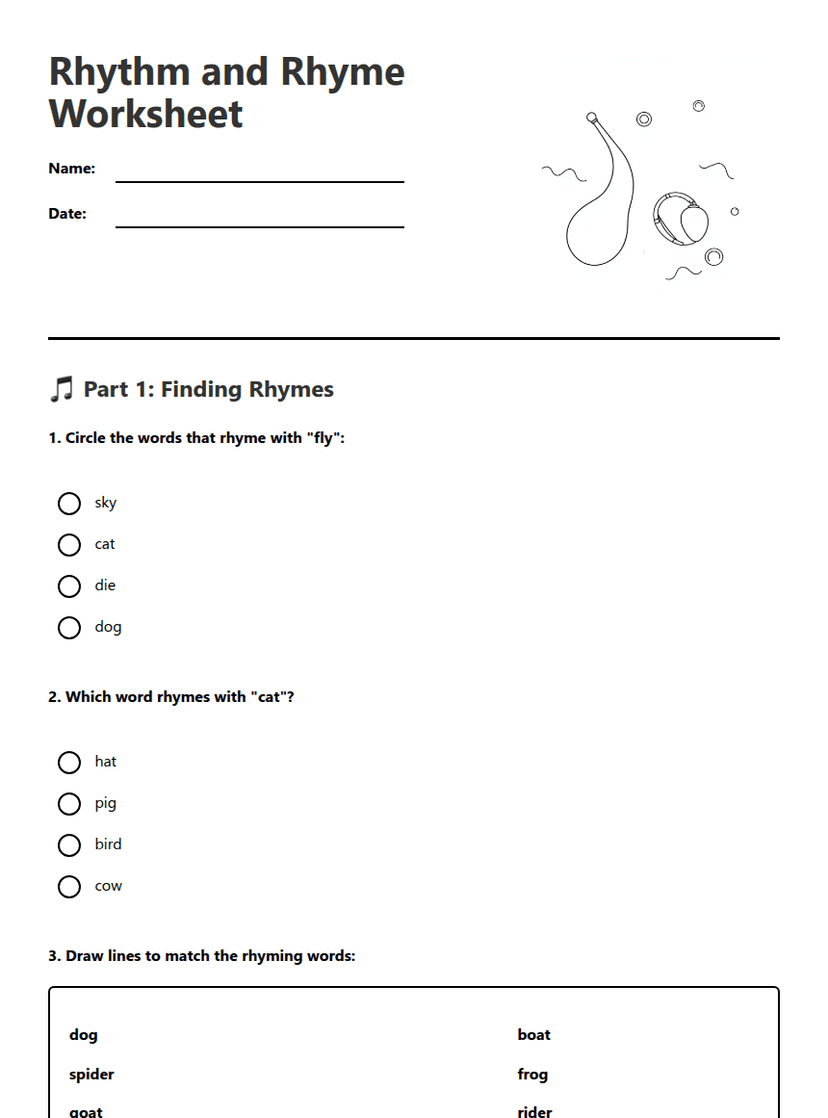 Rhythm and Rhyme Worksheet