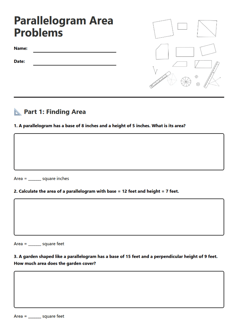 Parallelogram Area Problems