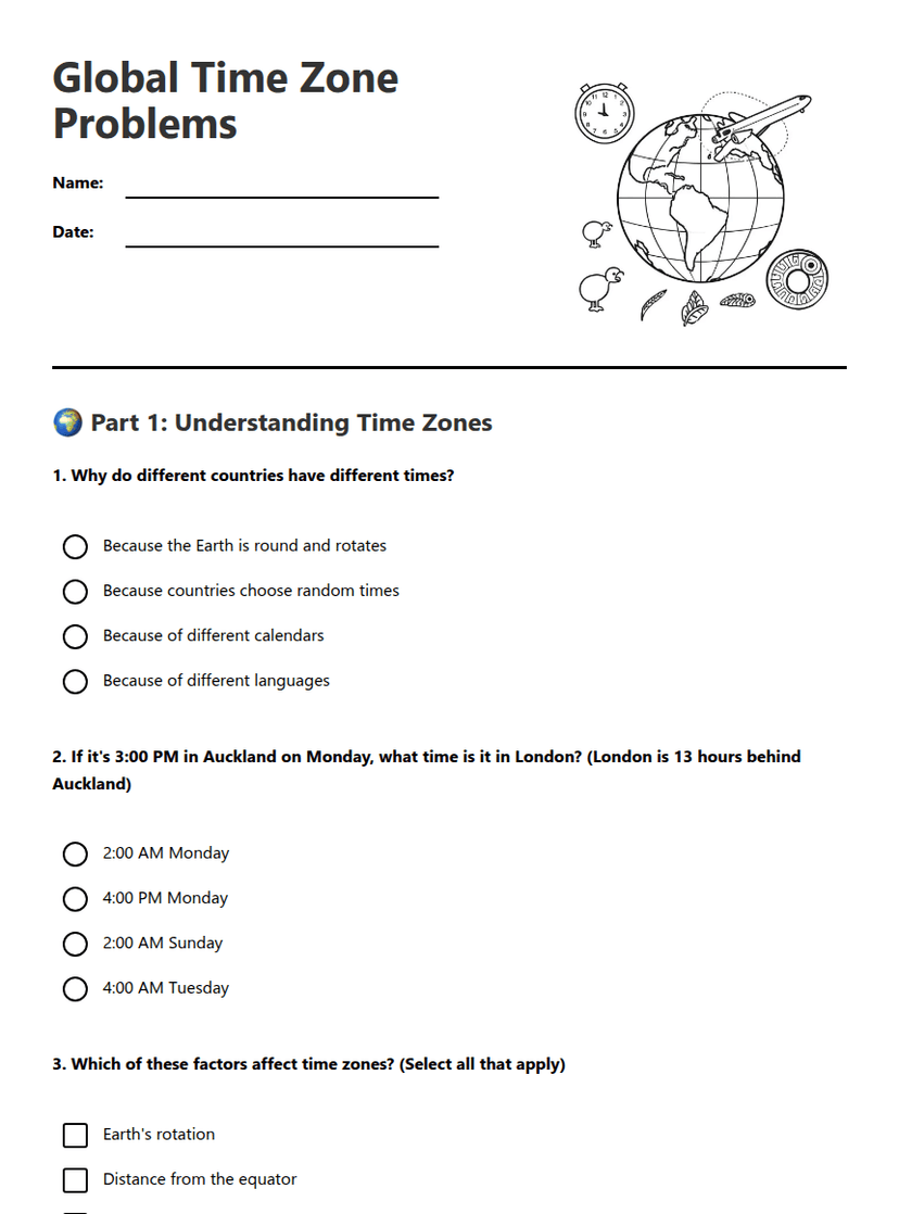 Global Time Zone Problems