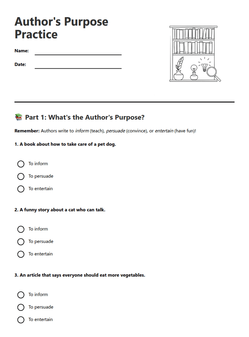 Author's Purpose Practice