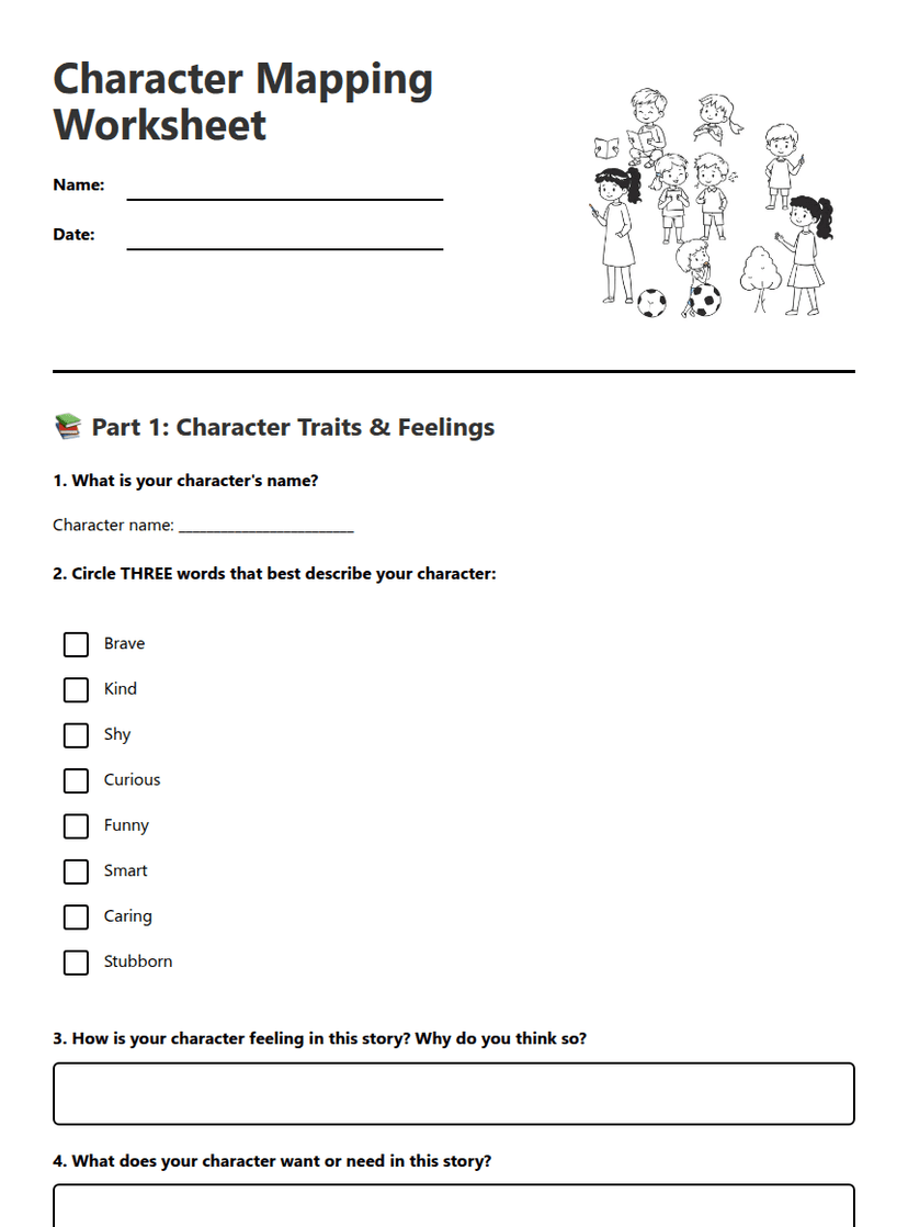Character Mapping Worksheet