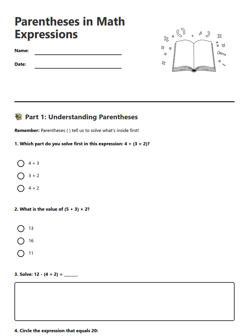 Parentheses in Math Expressions