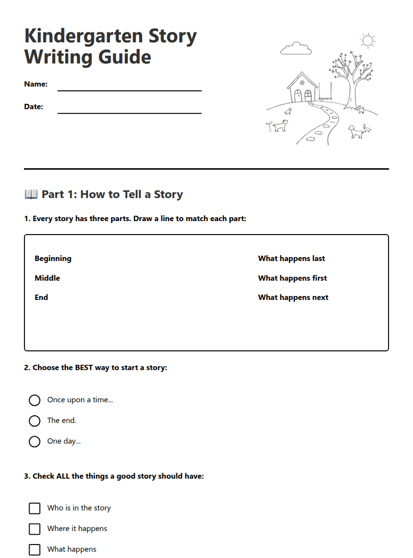 Kindergarten Story Writing Guide