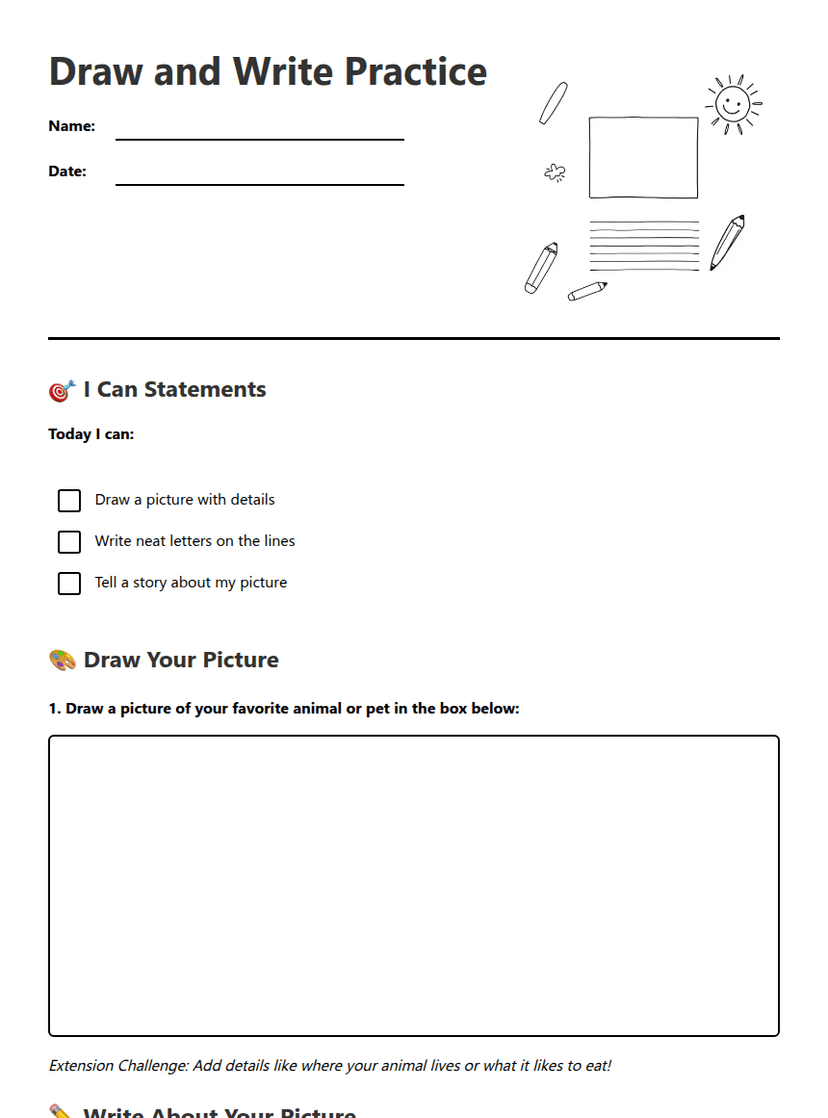 Draw and Write Practice
