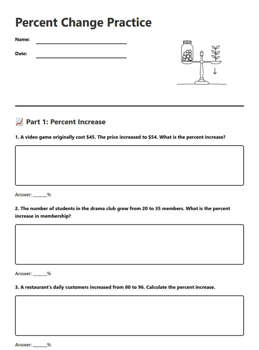 Percent Change Practice