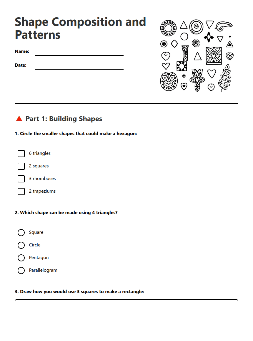 Shape Composition and Patterns worksheet preview