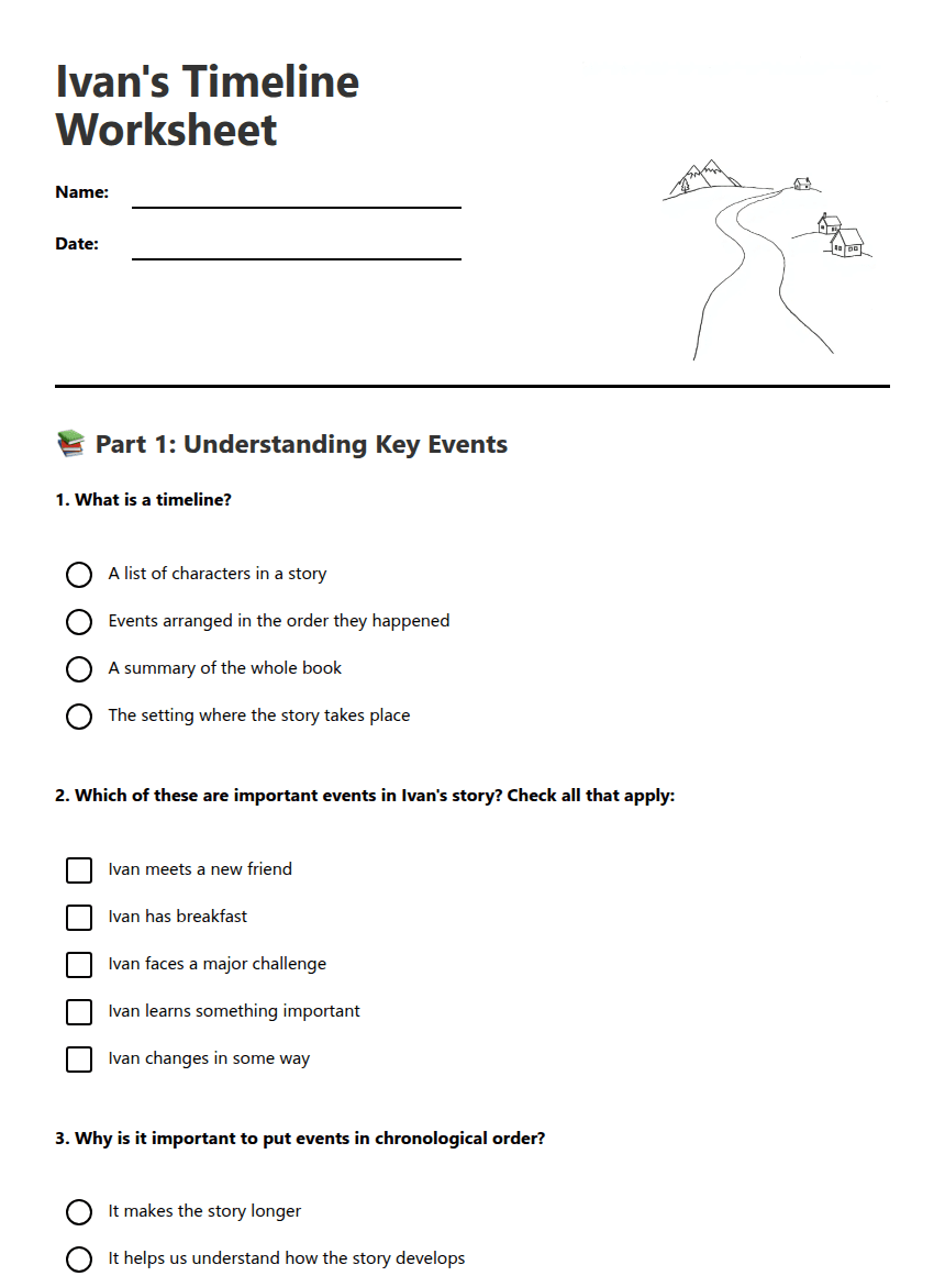 Ivan's Timeline Worksheet worksheet preview