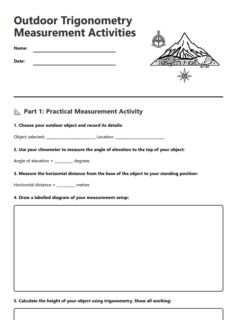 Outdoor Trigonometry Measurement Activities