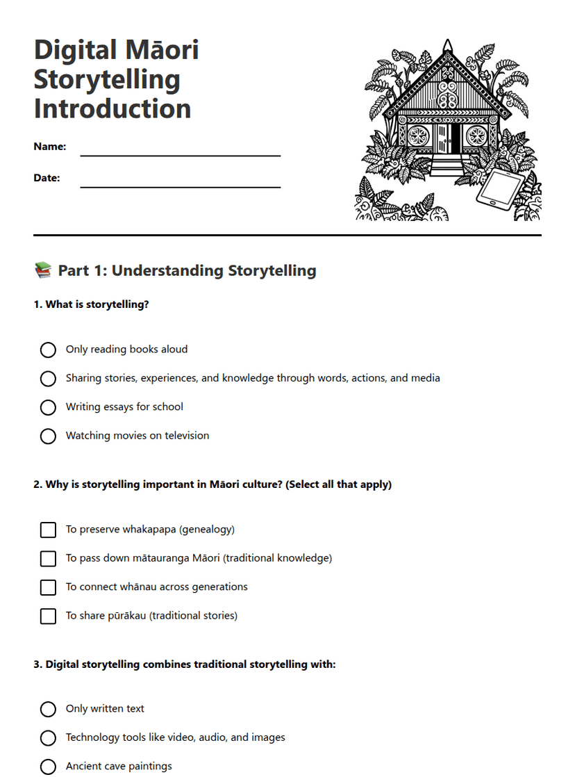 Digital Māori Storytelling Introduction