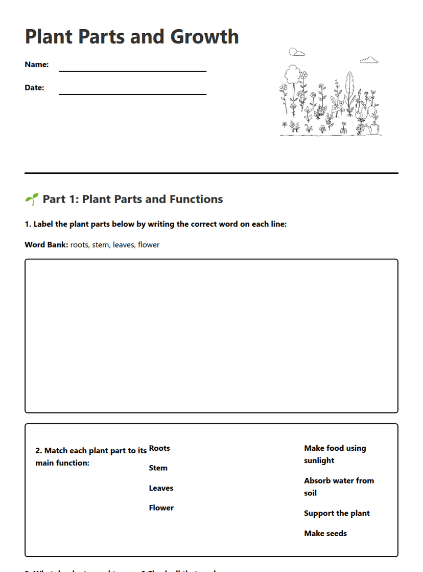 Plant Parts and Growth