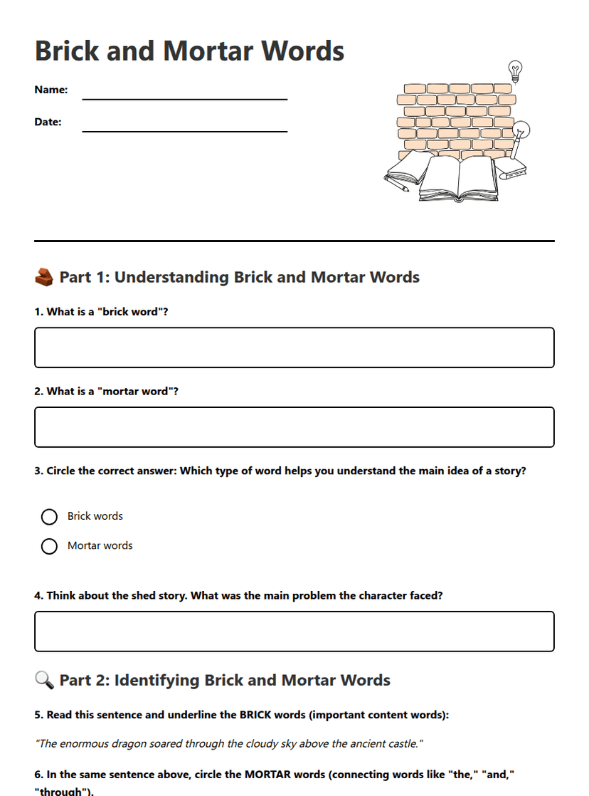 Brick and Mortar Words