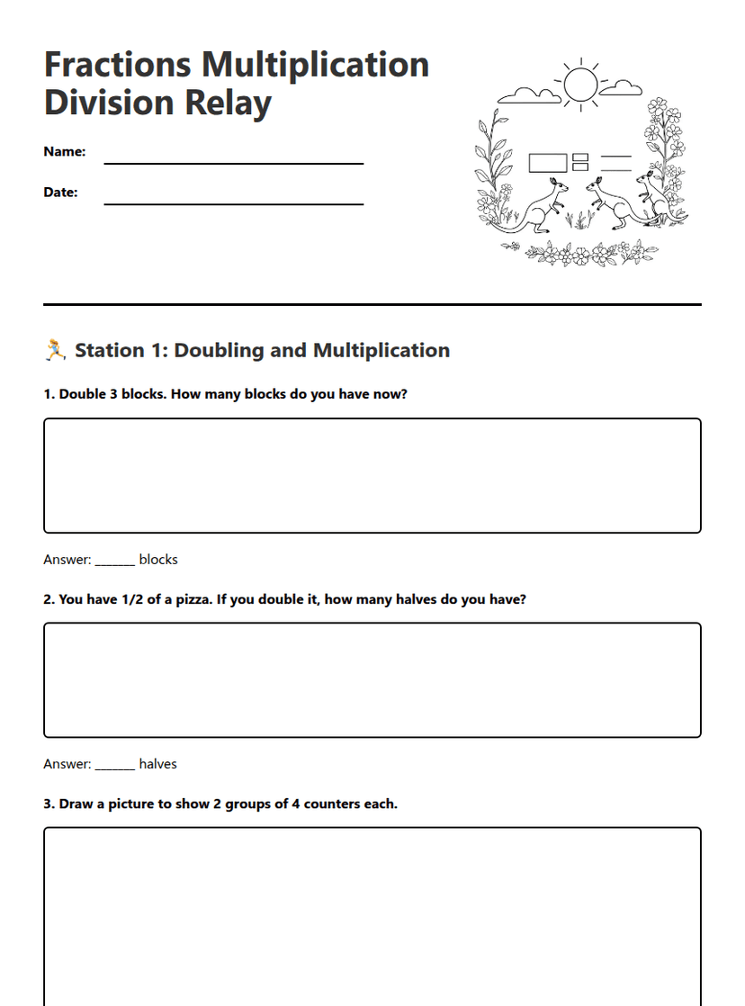 Fractions Multiplication Division Relay