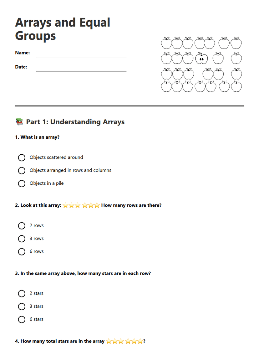 Arrays and Equal Groups