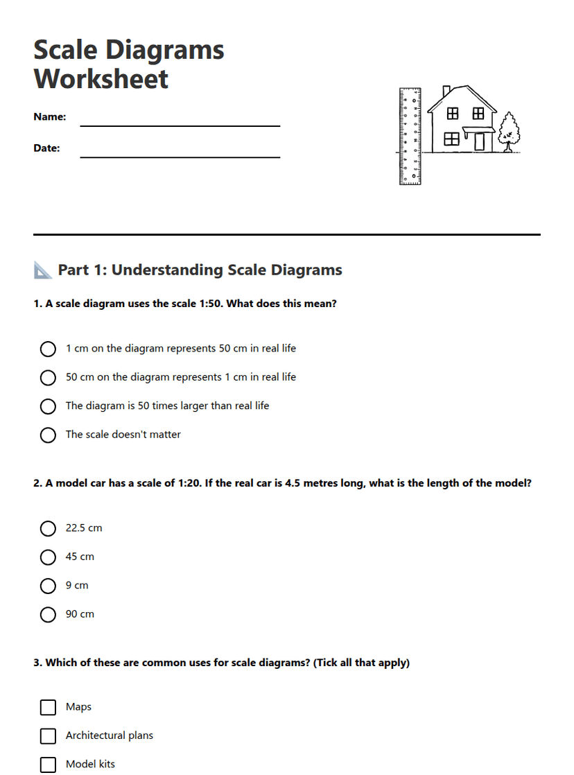 Scale Diagrams Worksheet