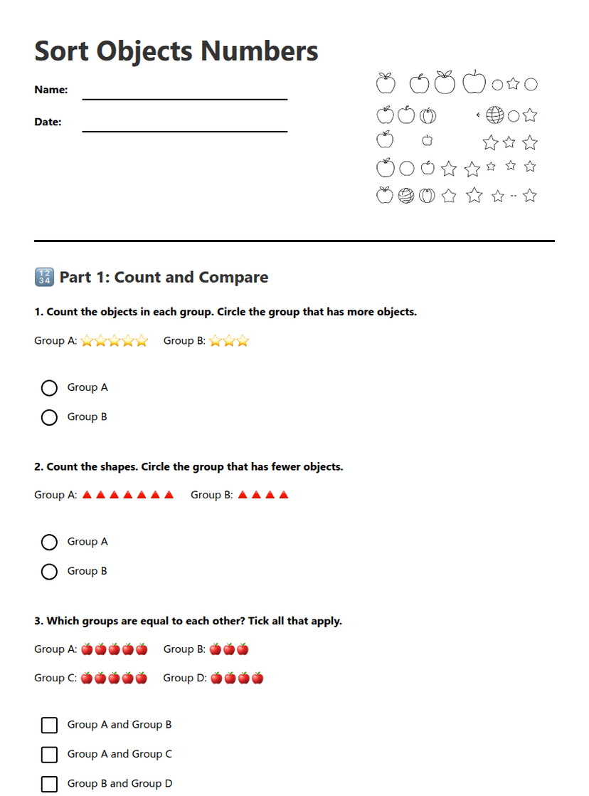 Sort Objects Numbers