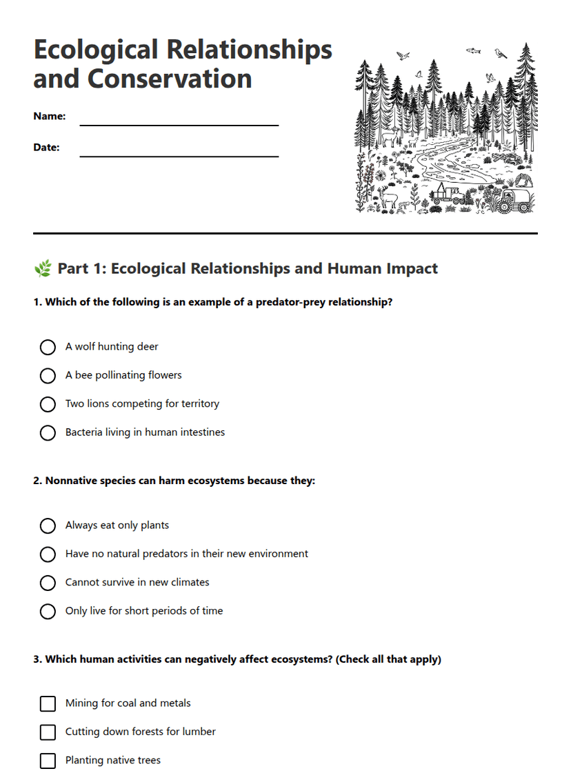 Ecological Relationships and Conservation