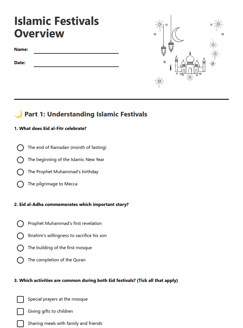 Islamic Festivals Overview