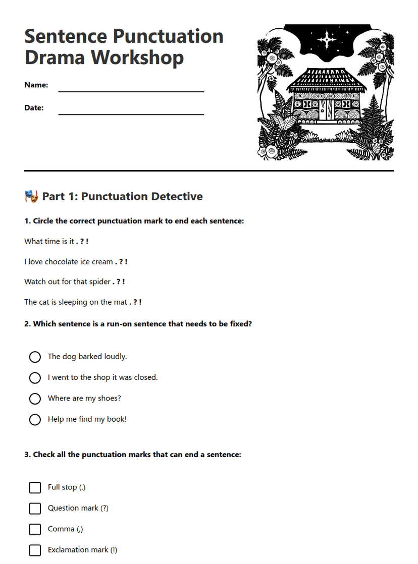 Sentence Punctuation Drama Workshop