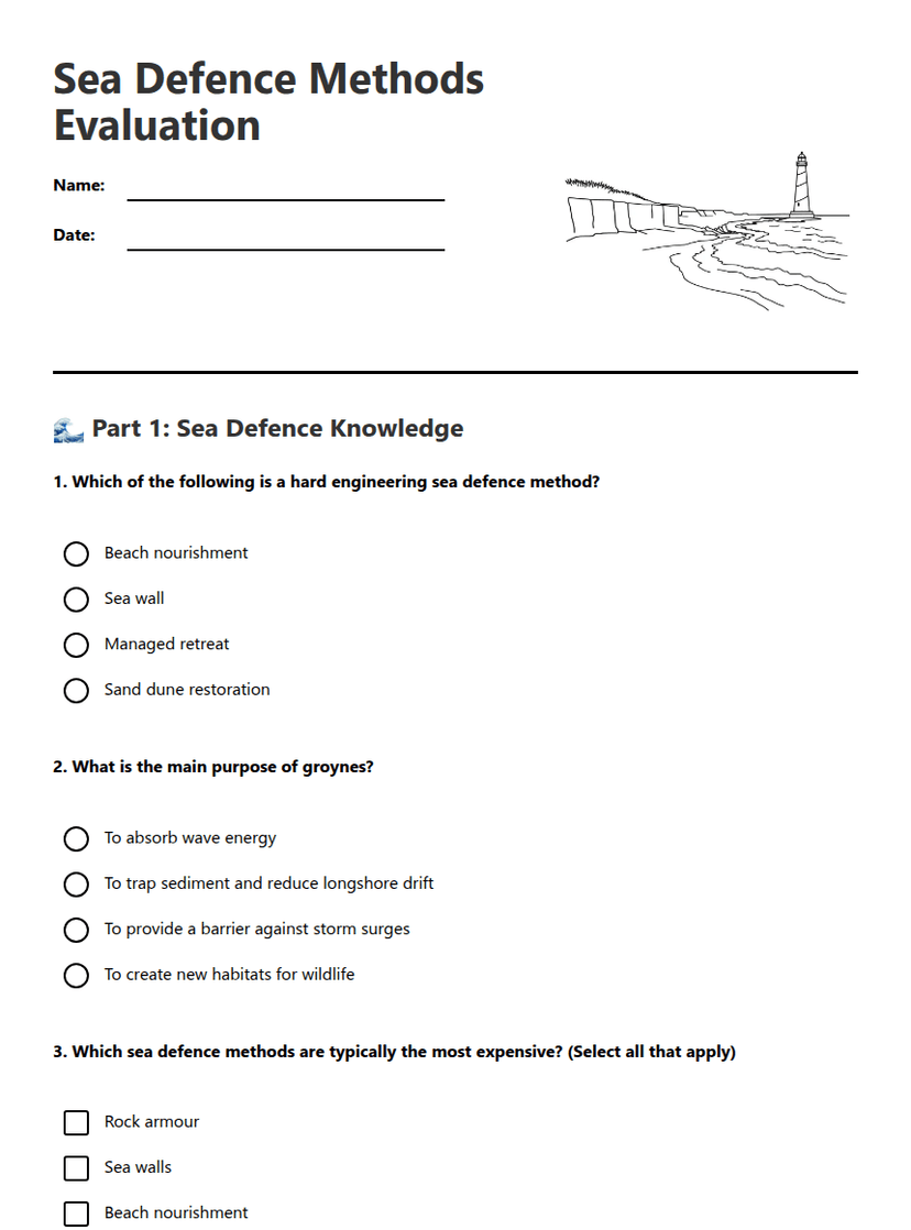 Sea Defence Methods Evaluation