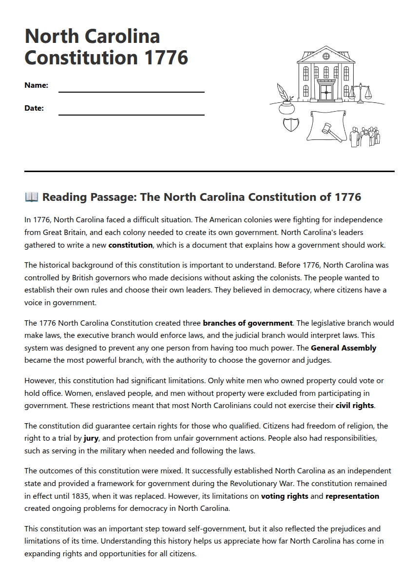 North Carolina Constitution 1776