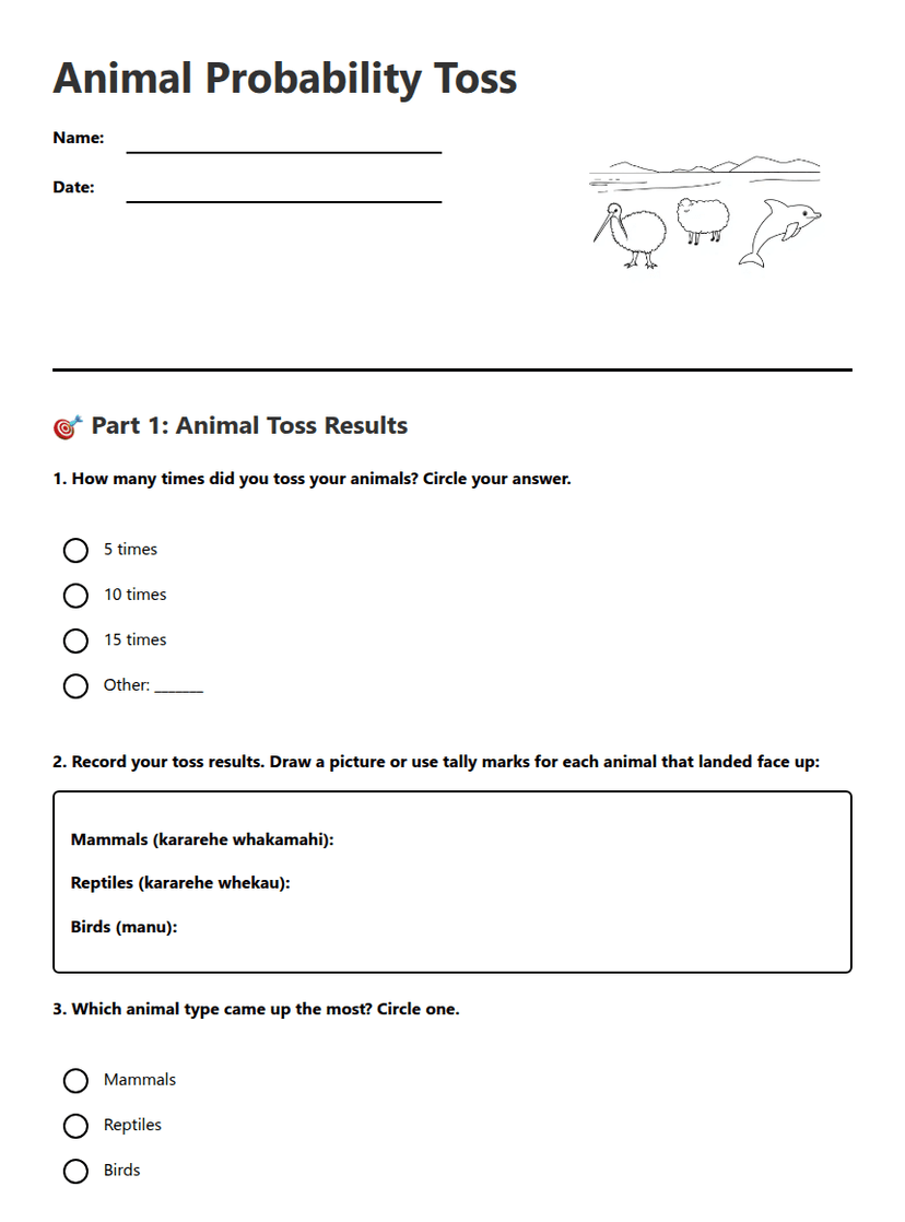 Animal Probability Toss