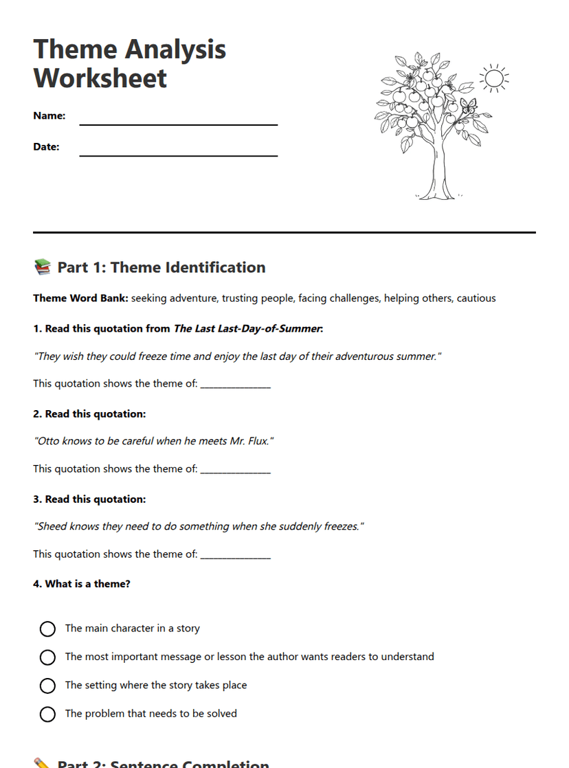 Theme Analysis Worksheet