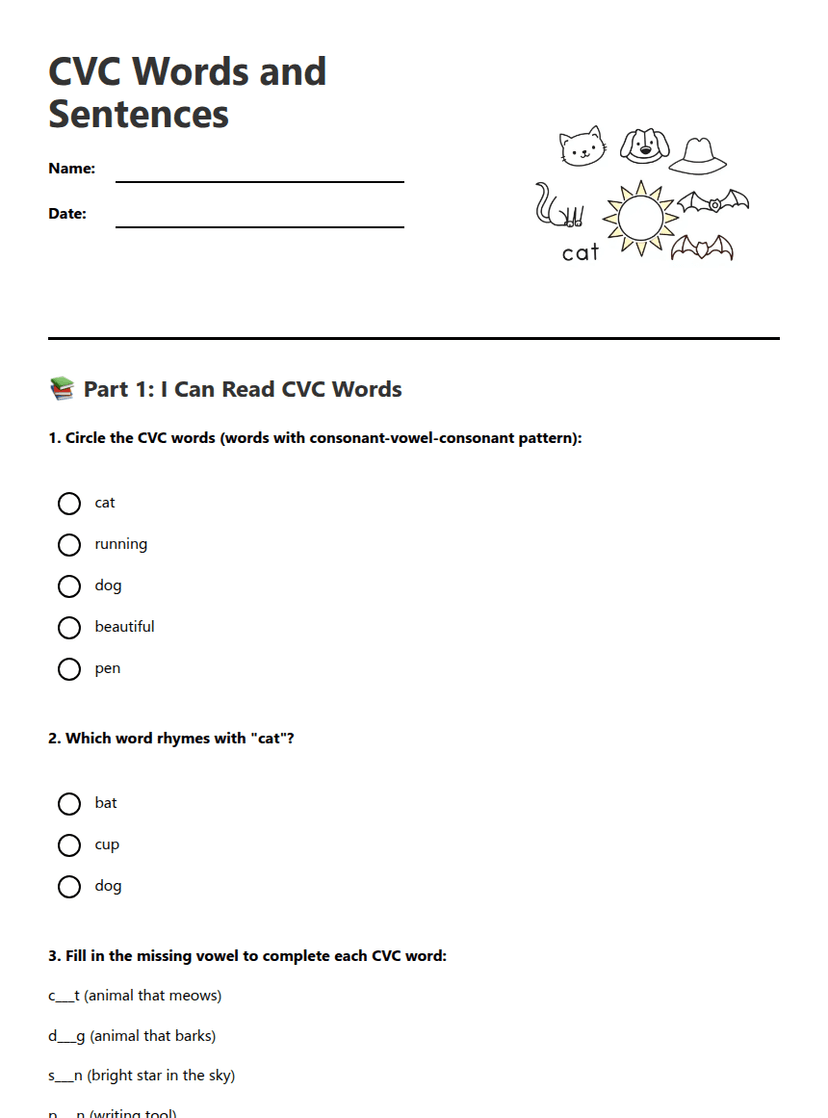 CVC Words and Sentences