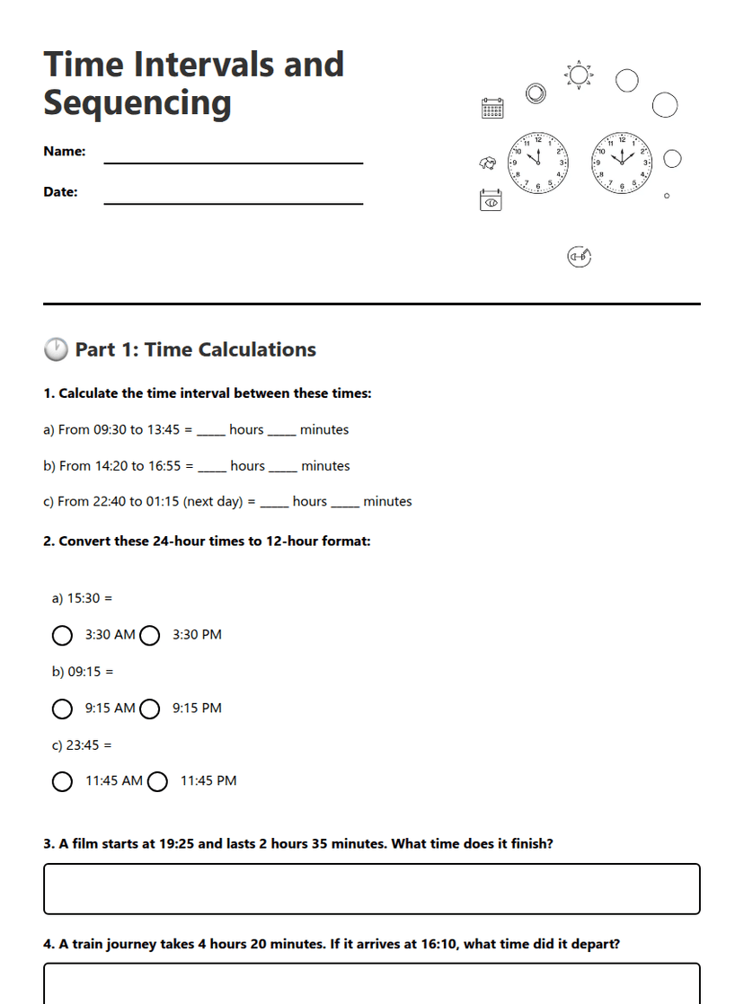 Time Intervals and Sequencing