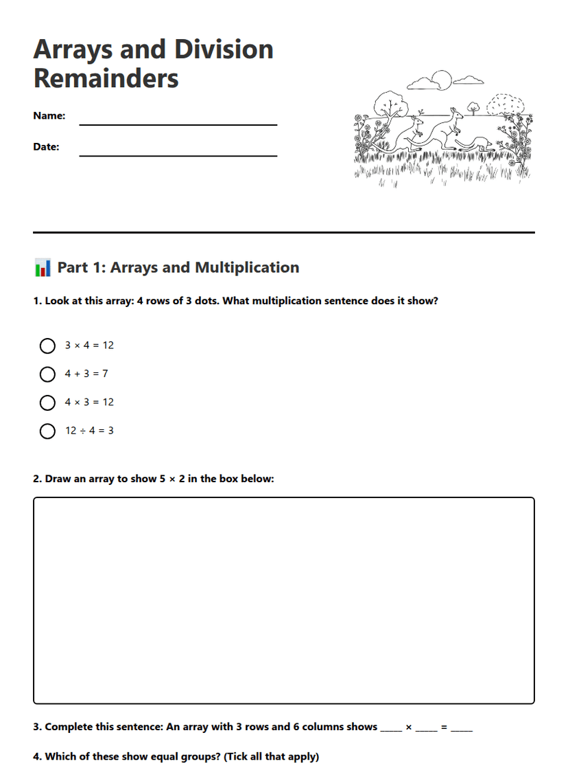 Arrays and Division Remainders