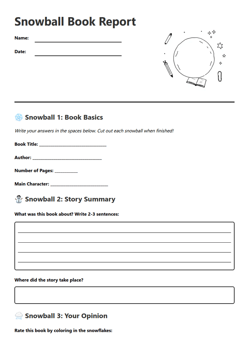 Snowball Book Report