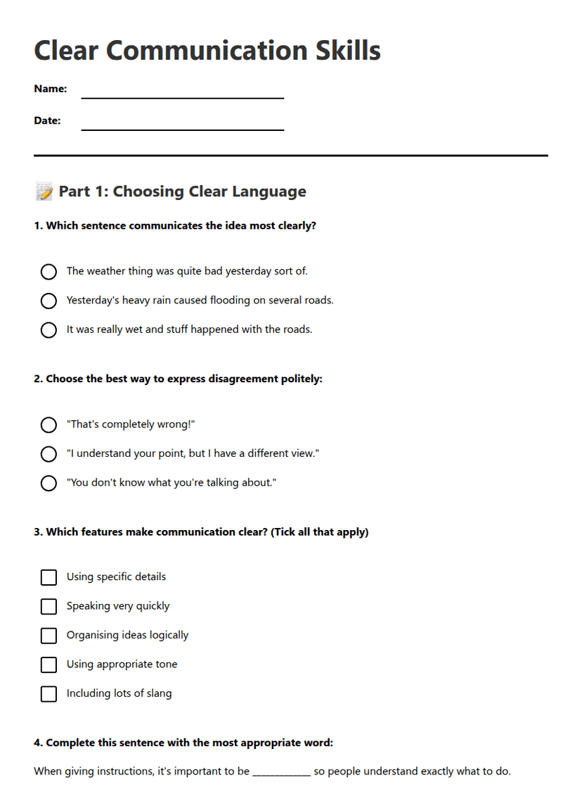 Clear Communication Skills