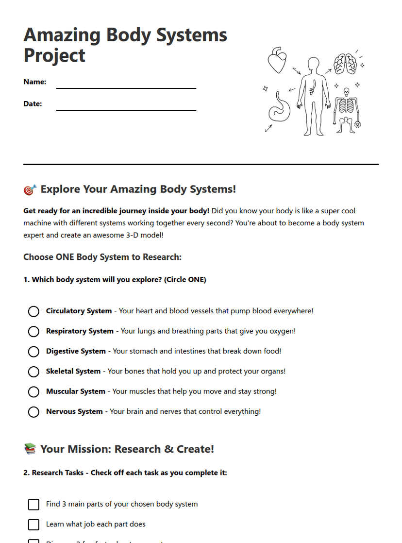 Amazing Body Systems Project