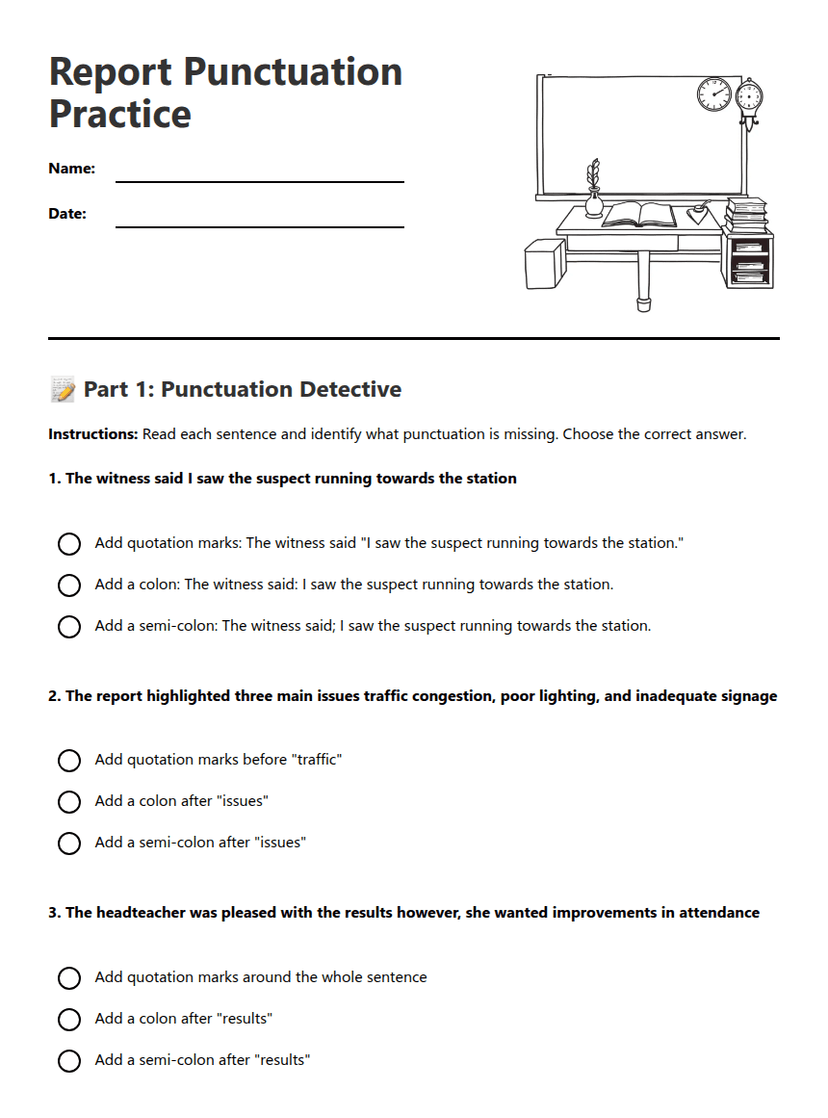 Report Punctuation Practice