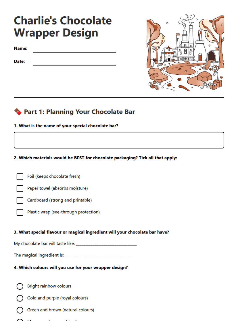 Charlie's Chocolate Wrapper Design