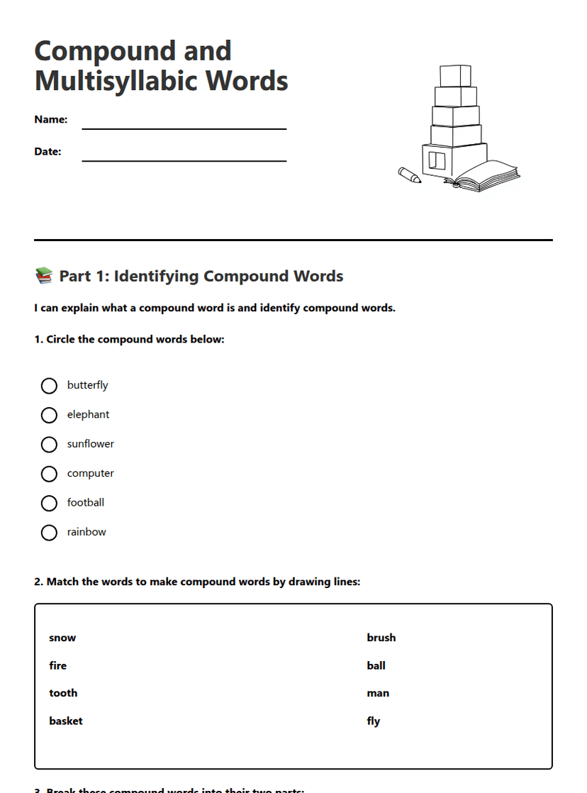 Compound and Multisyllabic Words